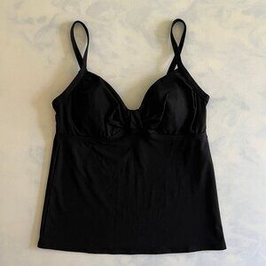 Lands' End Black Spandex Swim Tankini Top